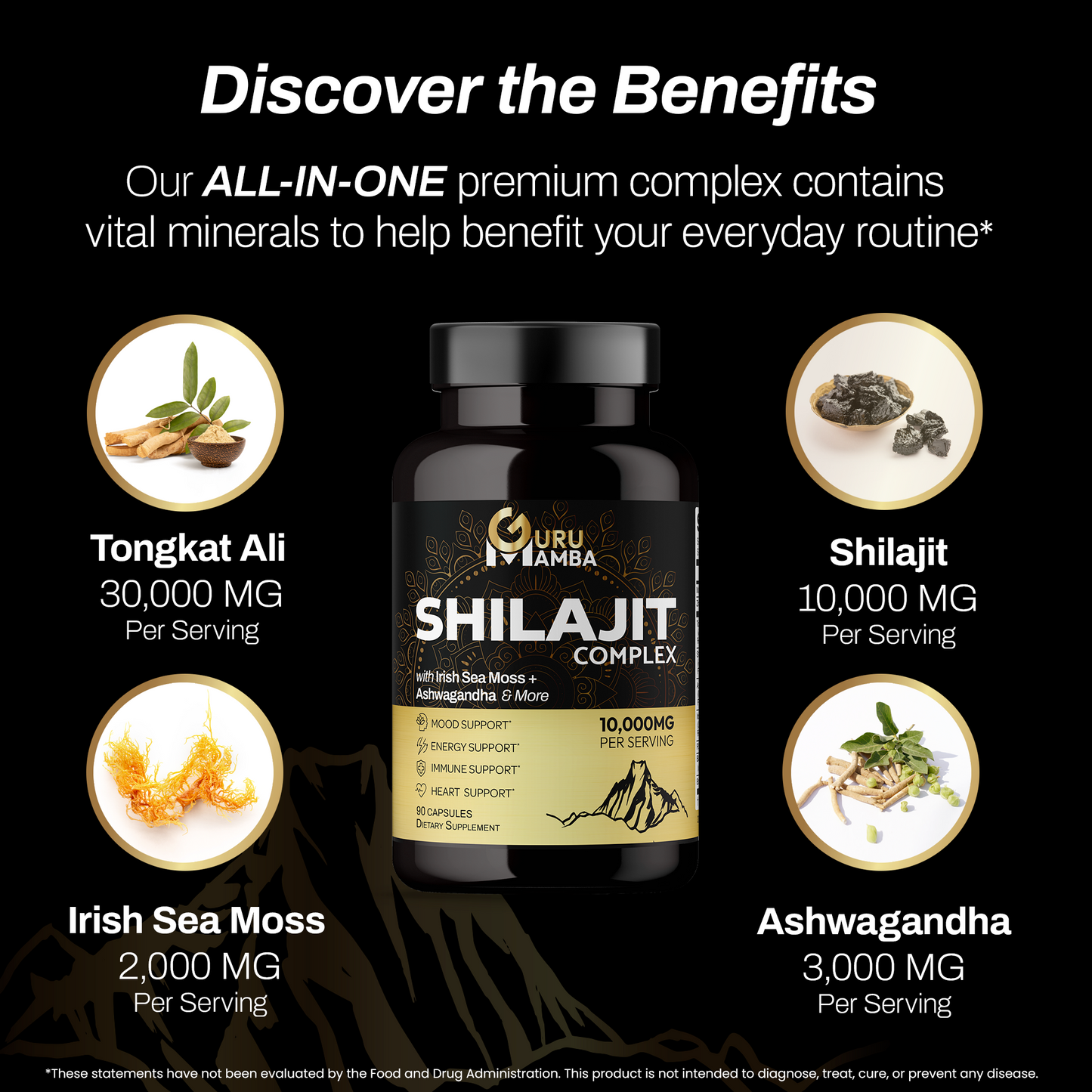 ShilajitComplex – Herbal Blend with Ashwagandha & Sea Moss by GuruMamba™